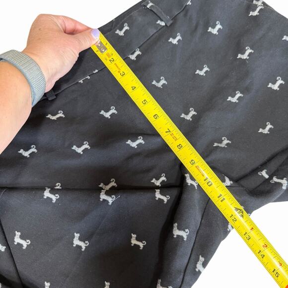 Ann Taylor LOFT sz 8 Dachshund Weiner Dog Embroidery Pant MARISA Black Womens - Picture 7 of 9